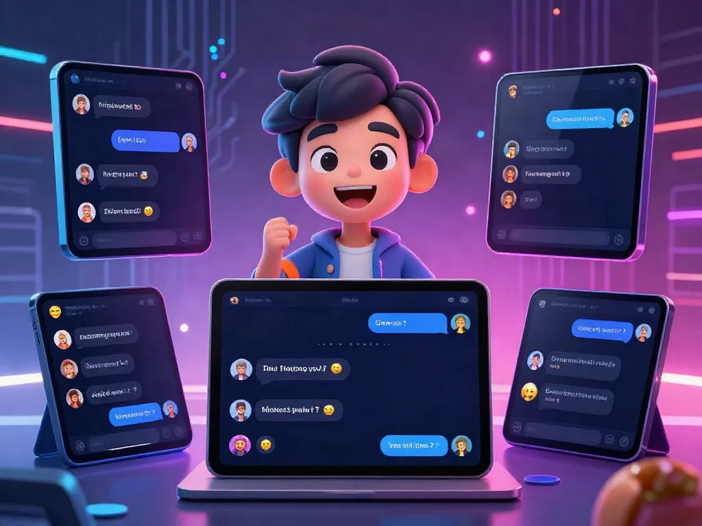 Interactive chat with juicy ai avatar character and vibrant dialogues on digital devices.