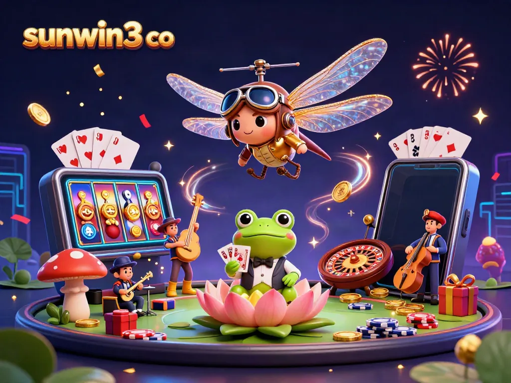 Experience fun and excitement at sunwin3 co with a lively casino scene featuring games and celebrations.