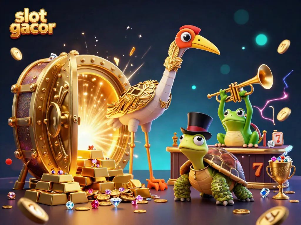 Experience the thrill of slot gacor with vibrant characters and dynamic casino elements.
