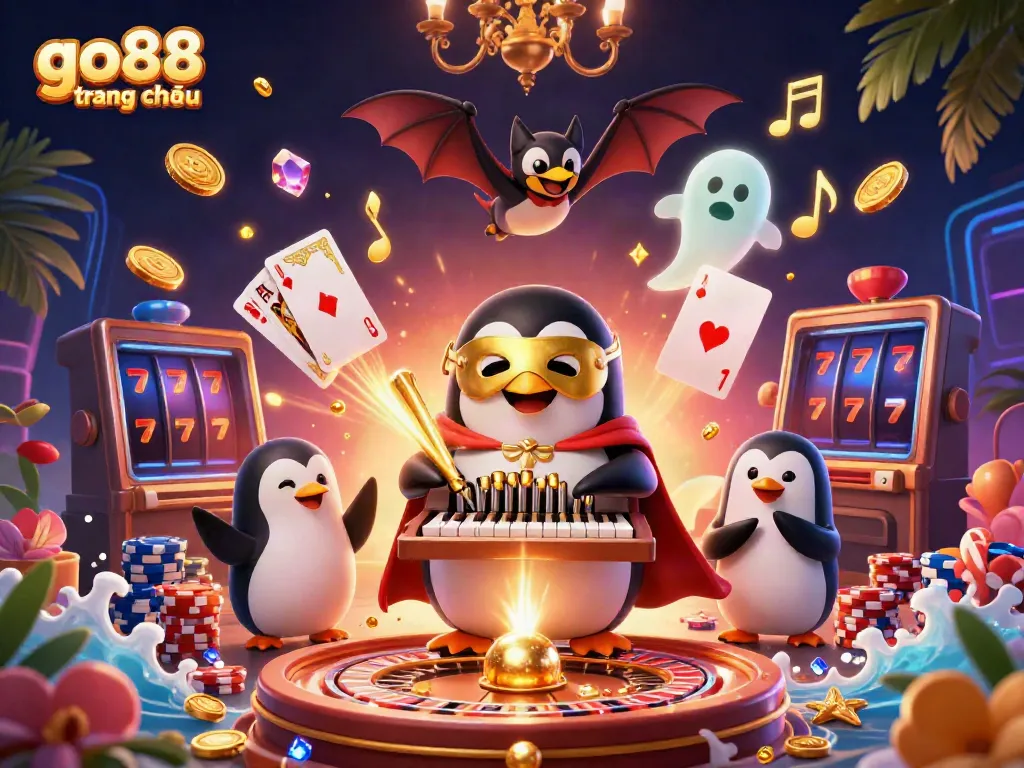 Experience the excitement of go88 trang chủ with a penguin organist and dynamic casino elements.