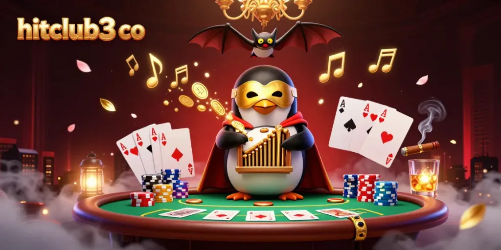 Experience the dynamic gameplay at hitclub3 co with vibrant 3D casino illustration and iconic elements.