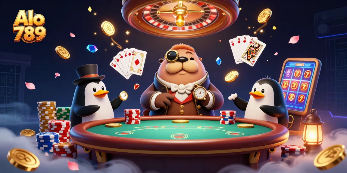 Engage with Alo 789 at an exciting underwater poker scene with vibrant casino elements.